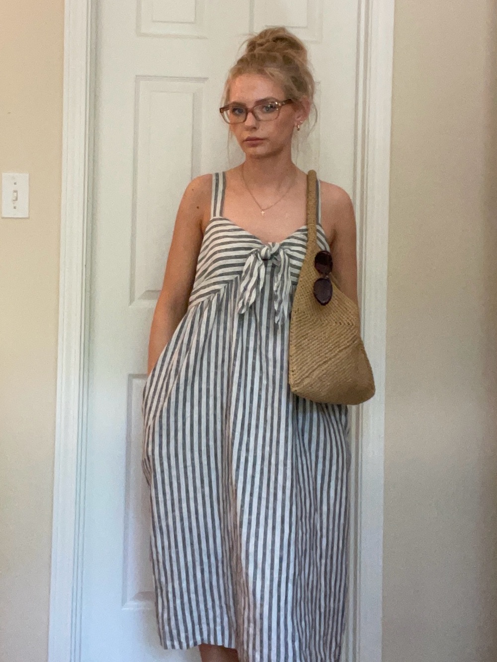 Who What Wear Black & White Striped Top